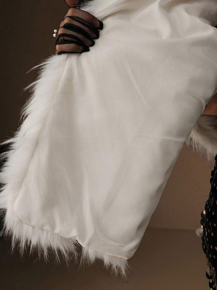 Plus Size Women's Faux Fur Shawl, Fashion For Party