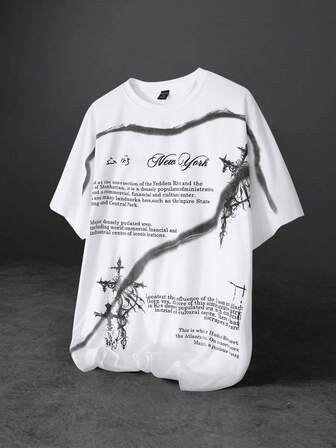 T-shirt à manches chauve-souris avec imprimé croix gothique pour hommes