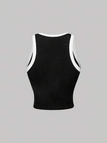 SHEIN MOD 2 قطعة من الأعلى المحصور ذو الألوان المتباينة والتريكو المضلع للنساء، ملابس علوية محصور، ملابس علوية خزان محصور مضلع، ملابس علوية محصور، ملابس عطلة للنساء