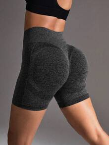 Easithlete 女式纯色高腰紧身夏季运动短裤 - 彩色 - 查看 2