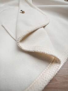 Elenzga Plus Size Double-Breasted Short Jacket Fall Winter Cloth For Women Autumn - Beige - View 6