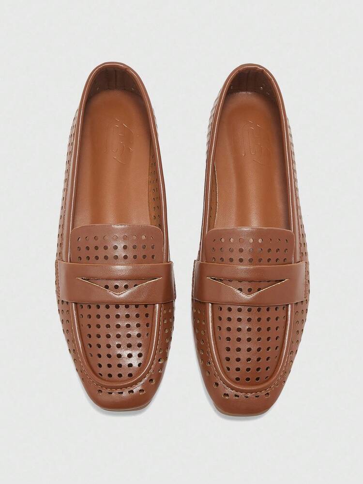 CUCCOO BIZCHIC Women's Casual Loafers, Breathable Hollow-Out Soft Sole Comfortable Flats, Suitable For All Seasons