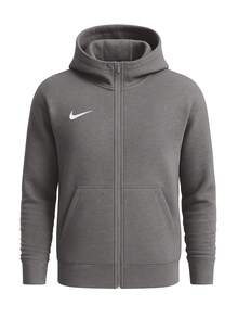 Nike Hanorac Park 20 pentru copii, din fleece, cu fermoar complet, cărbune melanj/alb - Gri inchis - Vizualizare 1