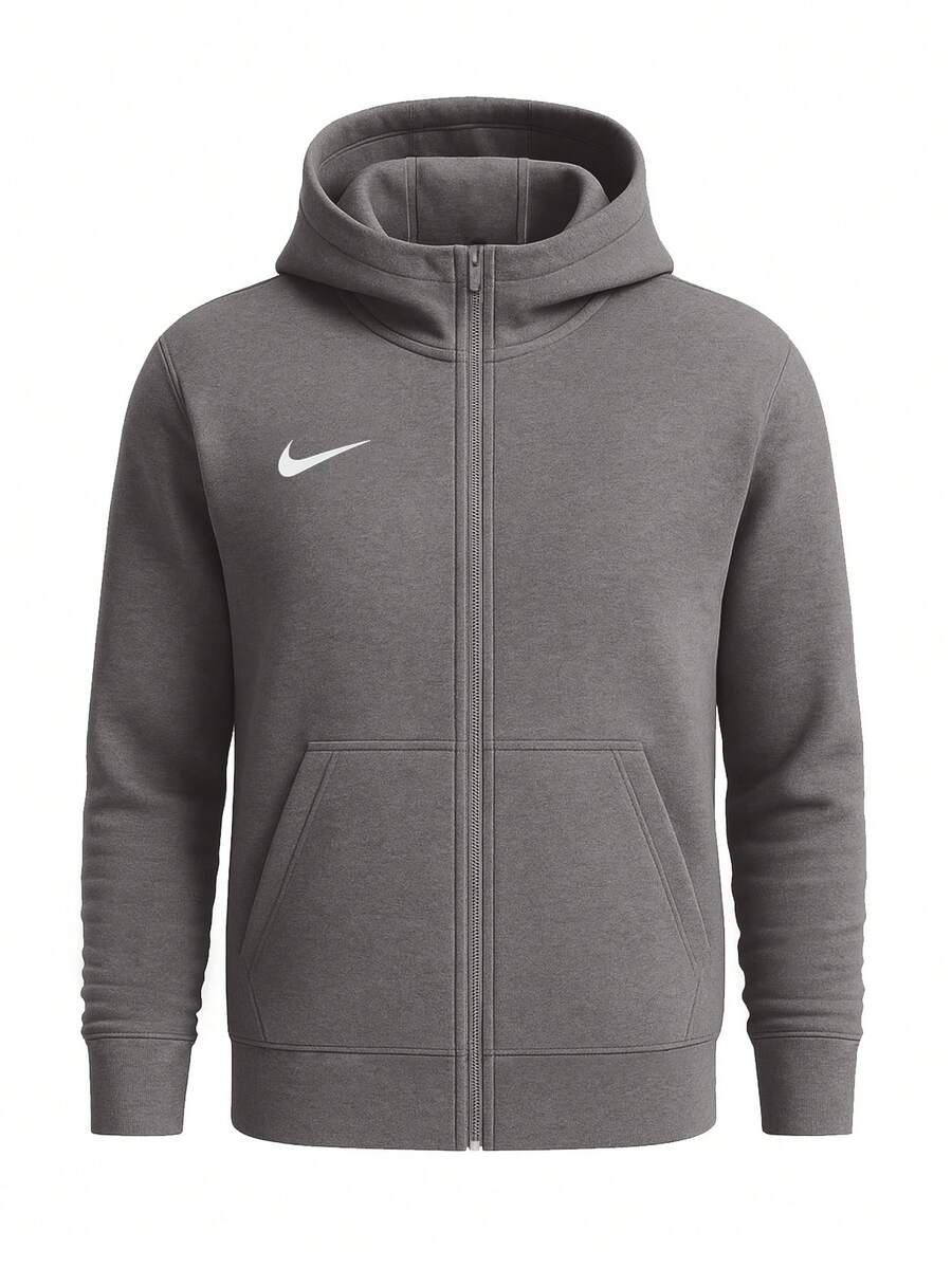 Nike Hanorac Park 20 pentru copii, din fleece, cu fermoar complet, cărbune melanj/alb - Gri inchis - Vizualizare 1