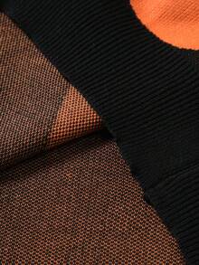Manfinity Roghcode Jersey casual de hombre con patrón de bloques de color, otoño/invierno - Negro - Ver 6