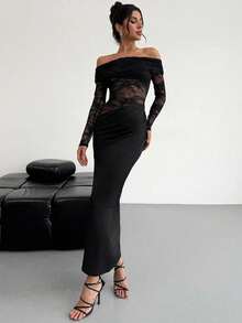 Firerie Women Summer Festival Old Money Elegant Sexy Minimalist Fashion Fatale Charm Valentine's Day  Party Date Off Shoulder Textured Mesh Sheer Gathered Low-Waist Bodycon Red Maxi  Dress,Summer Dresses For Women