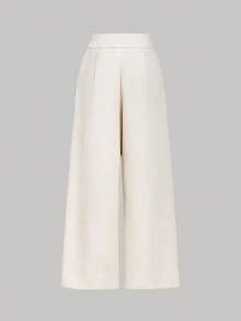 SHEIN MOD 秋冬高腰宽松百褶西装裤 - 卡其色 - 查看 2