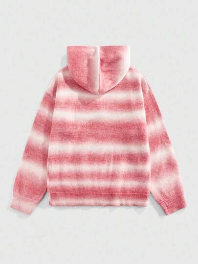 Street Life Men's Casual Drop Shoulder Striped Knit Sweater, Fall Winter