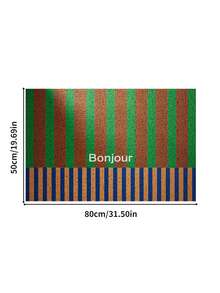 Joivida 1 块耐用门垫 - 防污户外迎宾垫，防滑户外室内入口可洗前门地毯入口地毯室内外地毯万圣节门垫棉质编织条纹小面积地毯适用于门廊/浴室/农舍/家庭入口