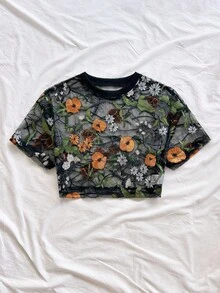 Soleia 夏季假期女装花卉刺绣时尚女式上衣 - 彩色 - 查看 3