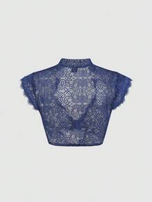 Fairmaia Women's Traditional German Sexy Deep V-Neck Lace Decorated Top