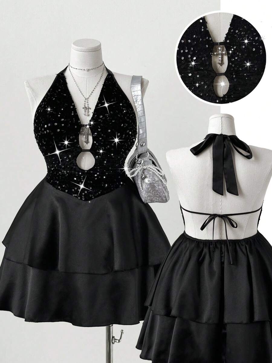 Sunspun 万圣节大码连衣裙 - 黑色 - 查看 1