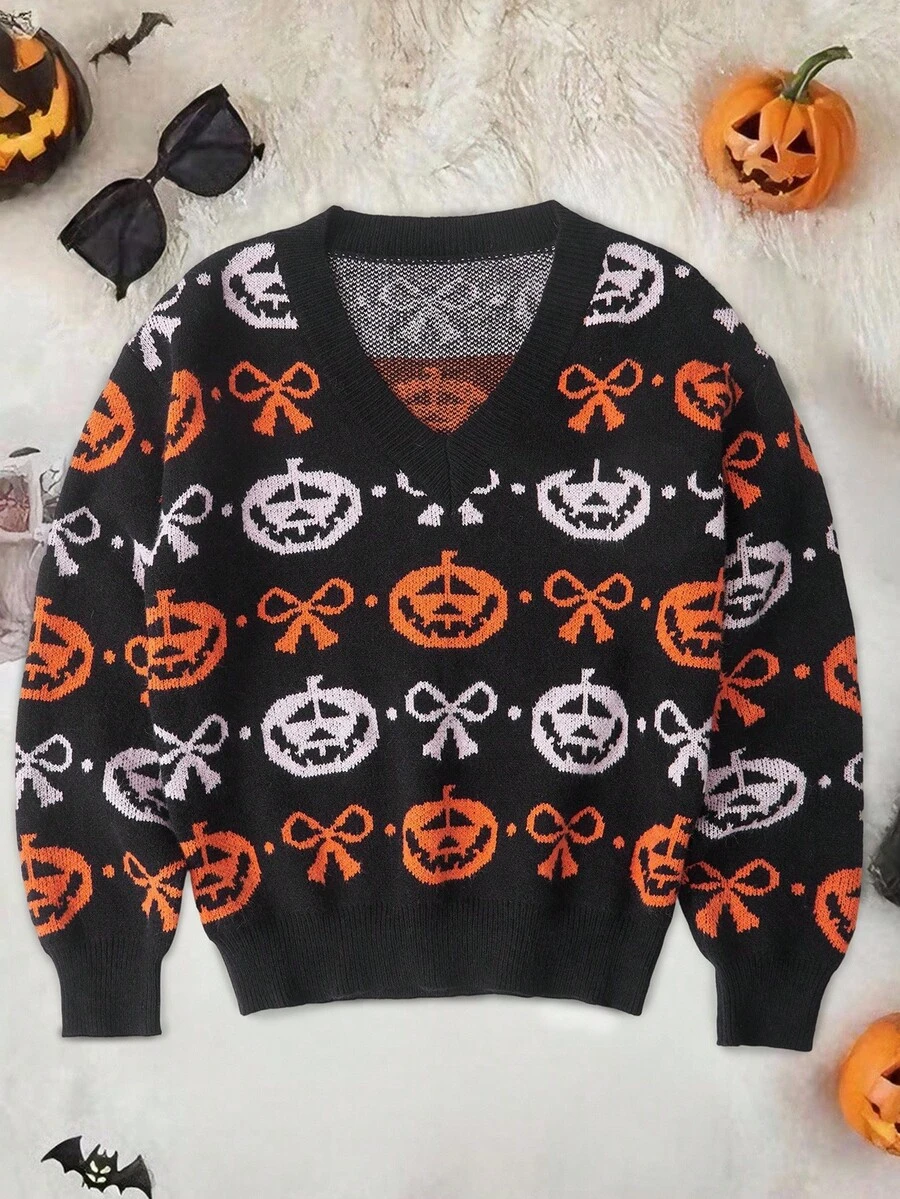 SHEIN LUNE Halloween Women Sweaters Fall Winter Cloth For Women - Black - View 1