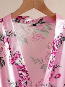 Women Floral Print Back To School Fashion Robes, Fall - Multicolor - View 3