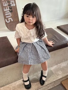 DAZY Toddler Girls' Casual Cute Summer Short Sleeve Blouse - White - View 7