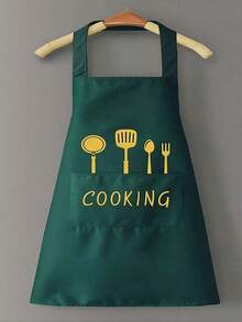 SHEIN 2pcs/1pc Premium Water And Oil Proof Cooking Apron - Durable, With Cutlery Pockets, Customizable Adjustments, Perfect For Use In Cafes, Restaurants And Home Kitchens, A Stylish, Versatile Necessity - Multicolor - View 3