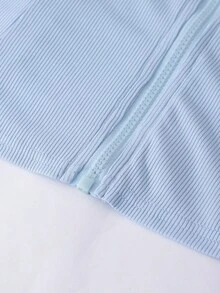 Sparklyn 少女休闲连帽拉链开衫和喇叭裤套装，浅蓝色 - 淺藍色 - 查看 6