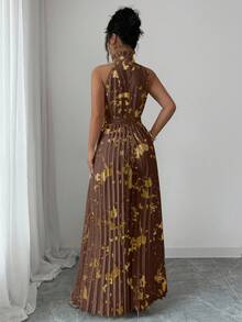 Lyxana Halloween Outfit Sleeveless Ruffle Collar Elegant Romantic Precision Women's Wide Leg Jumpsuit - Multicolor - View 2