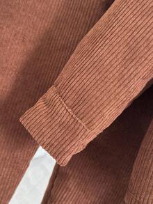 Playful Pals قطعتان من ملابس الأولاد الكاجوال، جاكيت بياقة بني أحادي الصدر + بنطلون فضفاض بخصر مطاطي، طراز كوري رجعي مناسب للخروجات في فصلي الخريف والشتاء