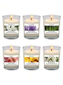 1 件玻璃罐香薰蜡烛，天然大豆蜡烛，迷你紧凑型香薰蜡烛，大豆蜡长效蜡烛，香薰罐蜡烛礼物，生日情人节感恩节圣诞节礼物，1.76 盎司 - 彩色 - 查看 1