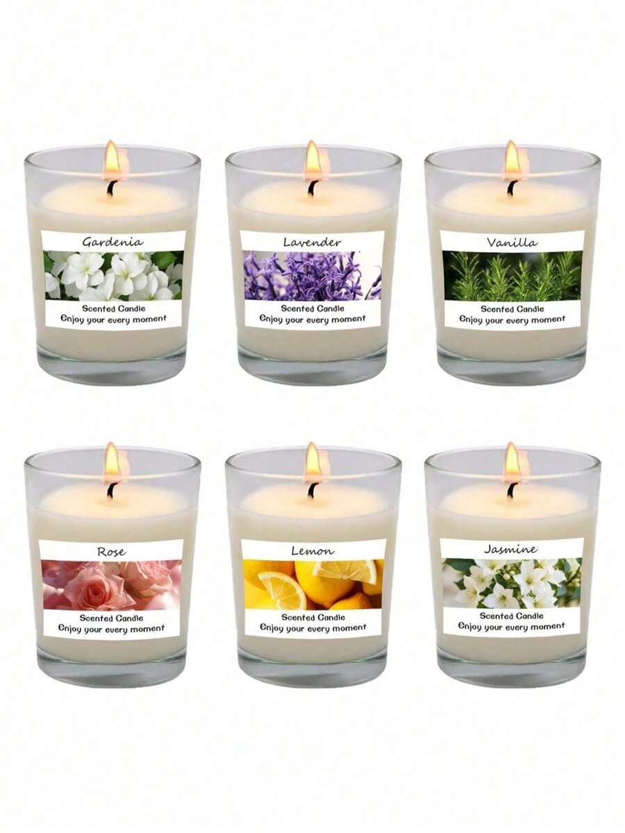 1 件玻璃罐香薰蜡烛，天然大豆蜡烛，迷你紧凑型香薰蜡烛，大豆蜡长效蜡烛，香薰罐蜡烛礼物，生日情人节感恩节圣诞节礼物，1.76 盎司 - 彩色 - 查看 1