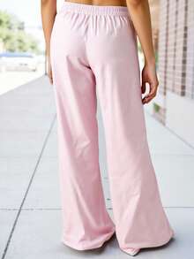 ReShift 大码休闲亚麻松紧腰裤 - 彩色 - 查看 2