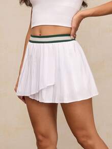 Activina 撞色饰边百褶运动裙 - 白色 - 查看 6