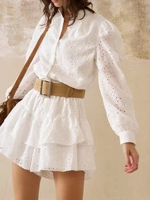 Cévolie Women's Autumn New Bohemian Style Long Sleeve Ruffle Hem Loose Casual Jumpsuit Fall Cloth For Women - White - View 3