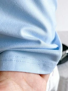 少女休闲百搭简约都市黑白蓝三色 T 恤套装 - 彩色 - 查看 3