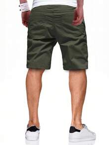 Manfinity Homme 2pcs Loose Fit Men's Patched Detail Drawstring Shorts - Multicolor - View 5