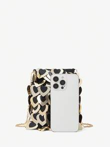 SHECARRY 女士、女士晚装包、斜挎包、黑色、金色、亮片、心形亮片、时尚、优雅、简约、适合鸡尾酒会、派对、舞会、俱乐部、约会、生日、晚会、约会之夜、宴会 - 彩色 - 查看 5