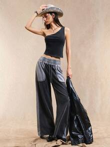 Easelle 女式黑色针织露背无袖上衣 - 黑色 - 查看 7