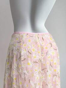 Sweetra 温柔艺术简约风格清新休闲女式A字裙 - 粉色 - 查看 3