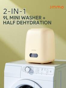 JMMO Mini Portable Washing Machine With 9L Capacity And Blue Light,Ideal For Underwear,Socks,Baby Clothes For Space-Saving Convenience
