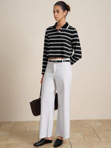 Airaco Women's Casual Commuter Striped Long Sleeve Top, Spring/Autumn Fall Cloth For Women - Black - View 6