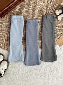 LMoss Kids LMoss 3件套女婴针织纯色休闲套装，秋冬款