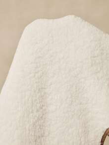 Boho Mama 孕妇休闲度假西式撞色拉链口袋无袖泰迪羊毛轻便保暖背心夹克，秋冬 - 白色 - 查看 7