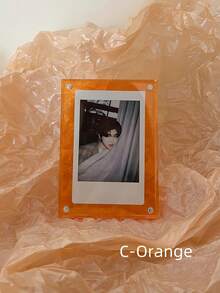 Joivida 1 件轻巧且韧性好的 3 英寸相框展示架，透明防碎照片卡夹，具有反光棱镜效果，现代搁架装饰和桌面收纳架，ASMR 点击锁收藏品展示架 - 彩色 - 查看 13