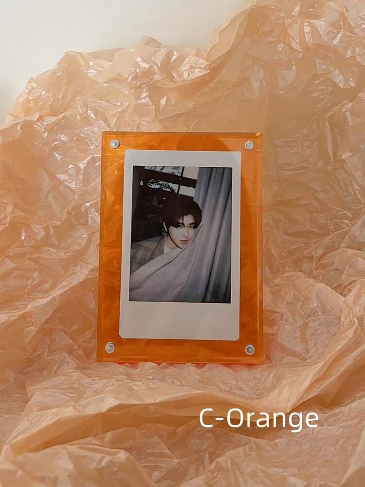 Joivida 1 件轻巧且韧性好的 3 英寸相框展示架，透明防碎照片卡夹，具有反光棱镜效果，现代搁架装饰和桌面收纳架，ASMR 点击锁收藏品展示架 - 彩色 - 查看 13