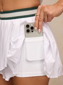 Activina 撞色饰边百褶运动裙 - 白色 - 查看 7