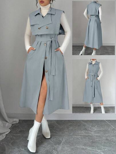 Chiquease 2pcs Detachable Reversible Windbreaker Jacket Set