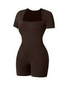 With My Calm 无缝罗纹高弹力瑜伽运动连体裤