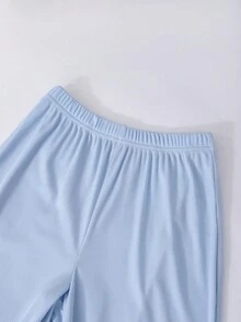 Sparklyn 少女休闲连帽拉链开衫和喇叭裤套装，浅蓝色 - 淺藍色 - 查看 8