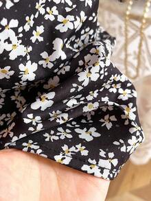 Sweetra Young 青少女方領無袖分裂花卉印花裙