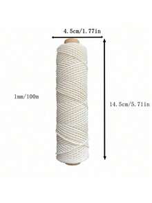 SHEIN Size Range 1MM To 5MM White Natural Macrame Craft Cord For  Handmade Bags Gift Wrapping Tags Bundling Decoration Home Decor Party Supplies Crafting Essentials Macrame String Strong Versatile Decorative Rope Festive Celebrations Craft Projects - Beige - View 14