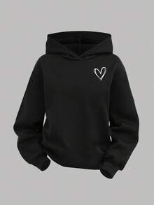 SHEIN Girlism Bộ 3 món áo nỉ mềm mại, thoải mái, in hình trái tim, dành cho nữ tuổi teen, thích hợp cho mùa đông và thu. - Nhiều màu - Xem 6