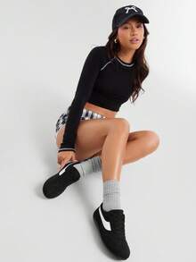 Solezae 设计师灵感女士运动鞋 - 高级运动休闲混合款 | 透气波浪针脚设计 | 全天云端舒适 - 黑色 - 查看 4