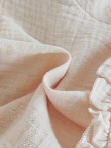 SHEIN Vintaside Kids 2 件套女婴休闲学院风翻领长袖上衣和裤子套装，适合春秋季日常穿着 - 杏色 - 查看 3