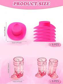 24件套（12顶迷你塑料牛仔帽和12个牛仔靴杯），西部牛仔帽靴杯，派对用品，适合主题生日派对装饰和牛仔单身派对礼品，1盎司