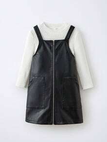 Maija Kids Maija Kids 2件套年轻女孩立领长袖T恤连衣裙